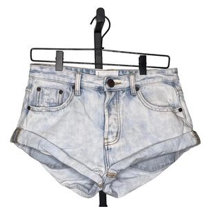 ONE TEASPOON Bandits Light Wash Denim Shorts Size 25